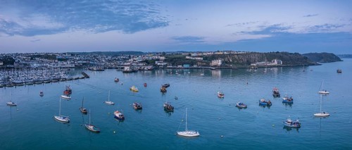 Dawn over Brixham Marina and Harbor