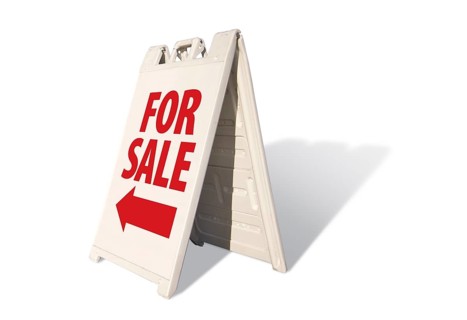 For sale tent sign isolated on a white background
