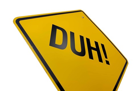 Yellow duh! road sign isolated on a white background with clipping path