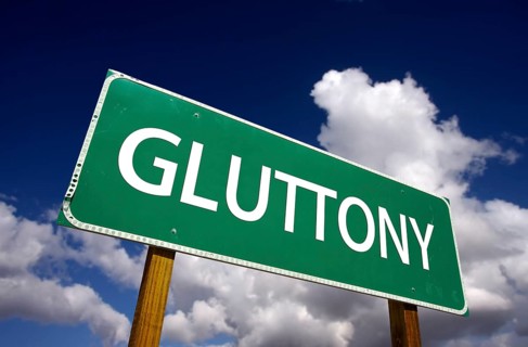 Gluttony road sign