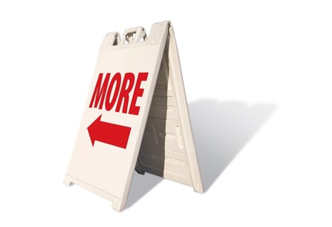More tent sign isolated on a white background
