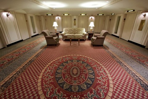 Classic elevator lobby interior of a hotel