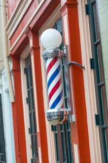 Babershop pole on store front