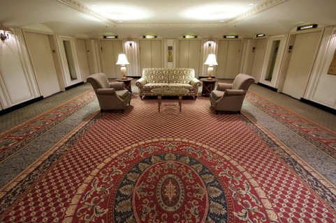 Classic elevator lobby interior of a hotel