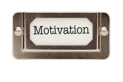 Motivation file drawer label isolated on a white background