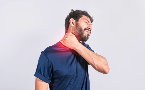 Neck pain and stress concept