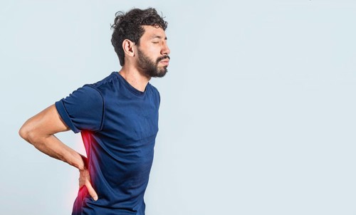 Man with spine problems