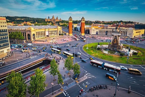 Aerial view of Placa d'Espanya