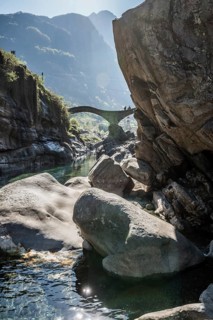 Old Roman bridge Ponte dei Salti over Verzasca