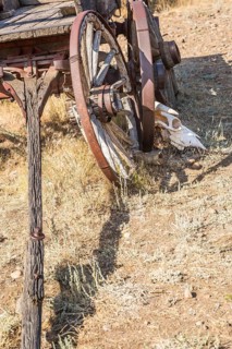Abstract of vintage antique wood wagons and wheels
