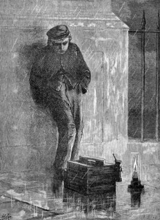 Unemployed shoeshine boy in London