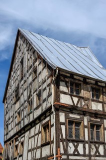 Half-timbered house from 1409 being renovated