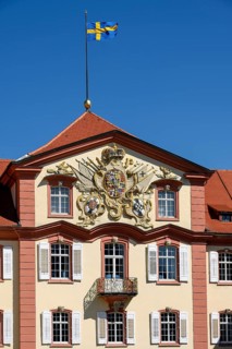 Palace facade with coat of arms