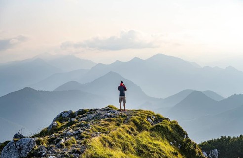 Hikers on the Benediktenwand
