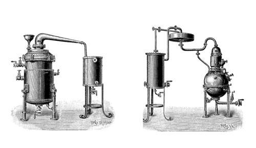 Destillierapparat F. Hallstroem
