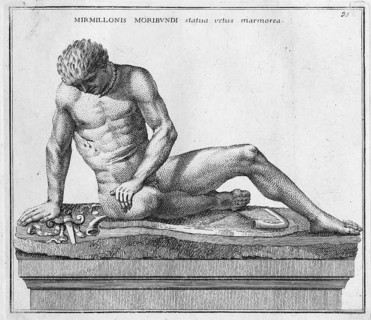 Statue eines verletzter Murmillo