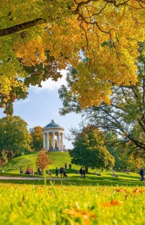 English Garden with Monopterus in Autumn