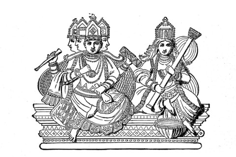 Brahman and his wife Saraswati