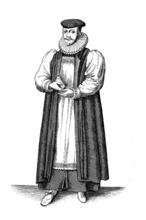 Bishop in robe from the time of Charles II around 1695
