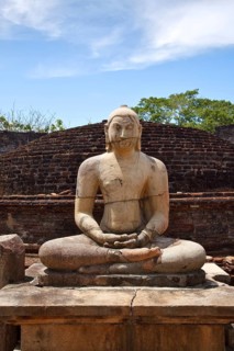 Ancient sitting Buddha image in votadage Pollonaruwa