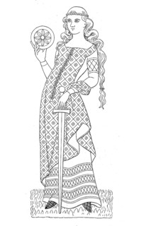 Virgin's traditional costume c. 1280