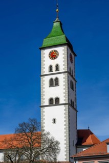 Tower with tower clock of St. Martin's Church