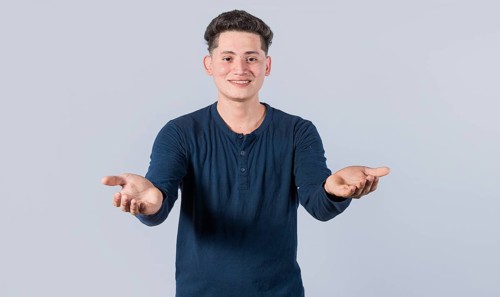 Generous man with open arms