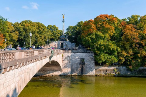 Luitpold Bridge over the Isar with Peace Angel