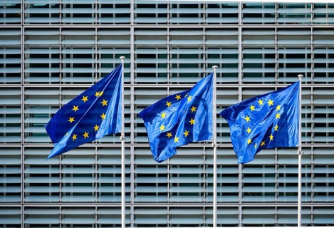European EU flags in front of the Berlaymont building