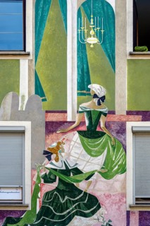 Facade with fresco