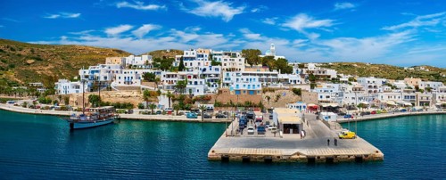 Adamantas Adamas harbor town of Milos island. Milos