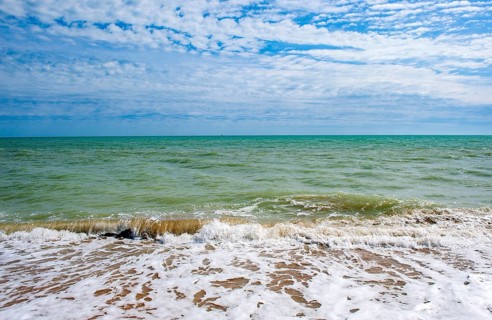 Sea on the Adriatic coast off Civitanova