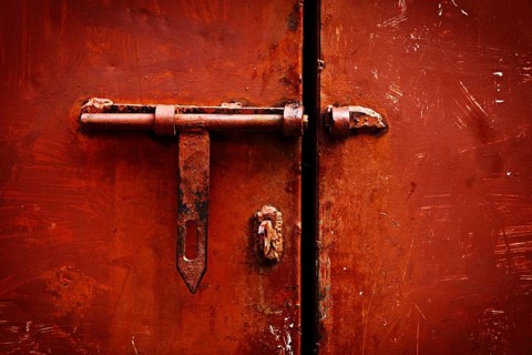 Old latch on the door