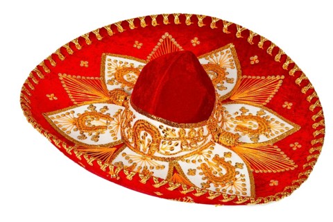 Red sombrero isolated on white