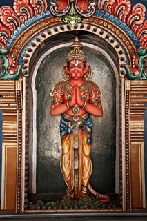 Hanuman statue in Hindu Temple Sri Ranganathaswamy Temple Tiruchirappalli