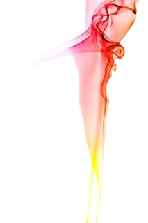 Colored smoke isolated on white