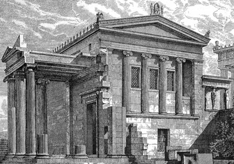 The Erechtheion or Erechtheum is an ancient Greek temple on the north side of the Acropolis of Athens in Greece that was dedicated to both Athena and Poseidon