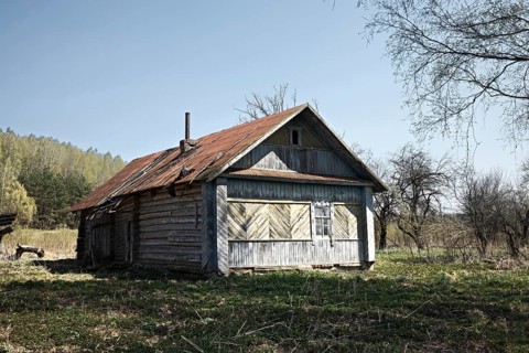 Old ruined abandoned house