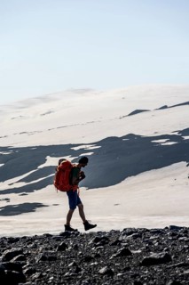 Hiker on hiking trail