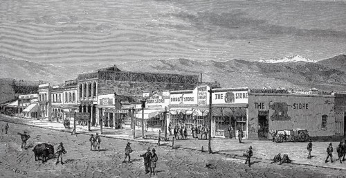 One of the business streets in Salt Lake City circa