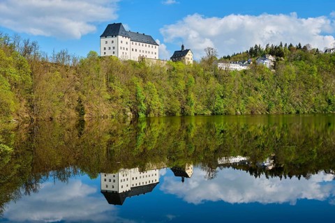 Burgk Castle on the River Saale