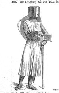 Warrior from 13th century France with mesh armour work all over his body