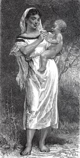 Woman with baby in her arms