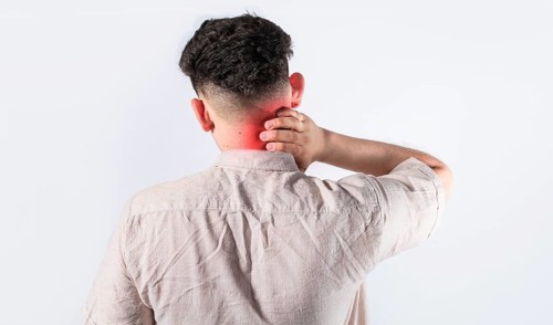 Neck pain and stress concept