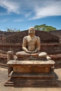 Ancient sitting Buddha image in votadage Pollonaruwa