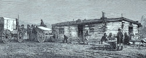 A stagecoach station on the transcontinental line in Utah