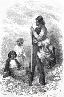 Indian hunter from California and two Indian girls