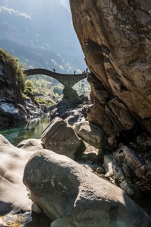 Old Roman bridge Ponte dei Salti over Verzasca