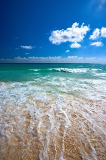 Beautiful beach and waves of Caribean Sea