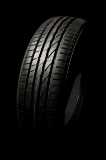 New car tire close up